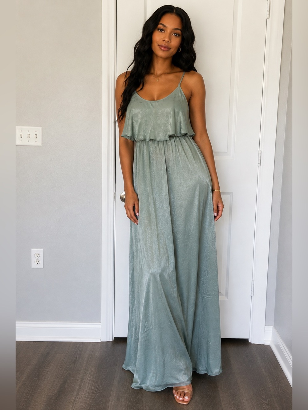 Show Me Your Mumu Off The Shoulder Chiffon Long Dresses With Ruffles
